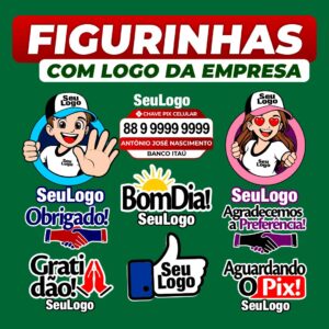 Figurinhas com logo da empresa
